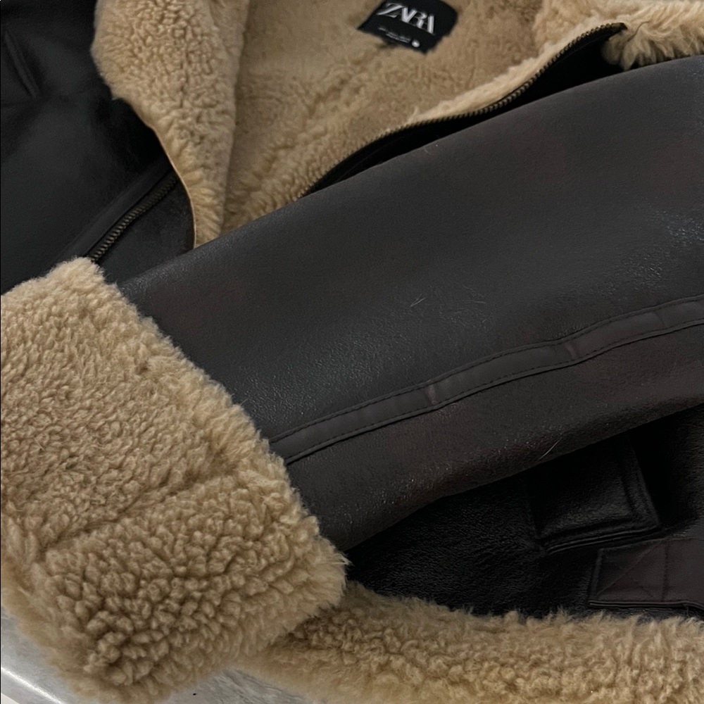 Zara Faux Shearling Jacket - Picture 5 of 9
